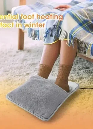 Портативная фланелевая грелка для ног с электрическим подогревом foot warmer xl-997 коврик с usb под