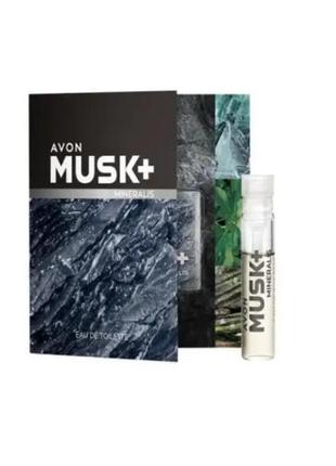Открытка с пробным образцом avon musk mineralis, 0,6 мл