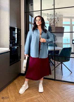 Жіноча джинсова сорочка великі розміри