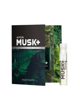 Открытка с пробным образцом avon musk+ instinct, 0,6 мл