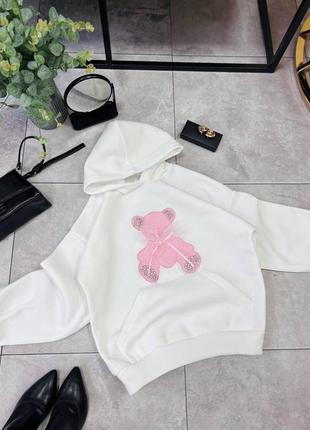 Жіночий теплий худі з ведмедиком