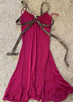 Платье коктейльное ,сарафан итальянский премиум бренд roberto cavalli оригинал, голограмма размер s,m указан размер 40