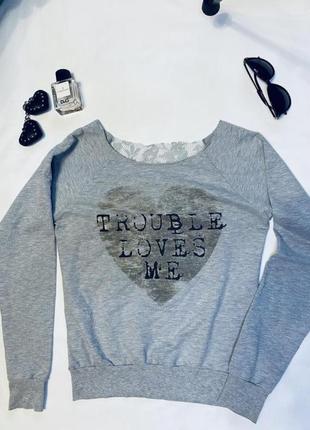 Легкий свитшот лонгслив свитер с оригинальной спинкой