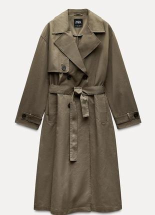 Zara хаки тренч плащ