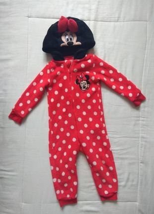 Кугуруми слип пижама флисовая на девочку minnie mouse disney 18-24 месяцев 92 см