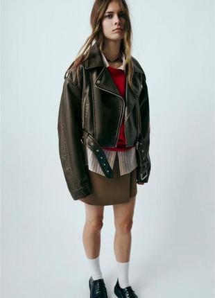 Кожаная куртка zara