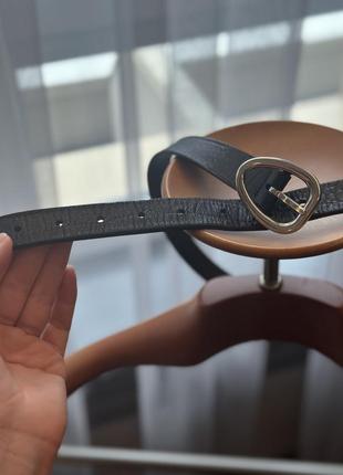 Ремень massimo dutti, черный, натуральная кожа, размер s