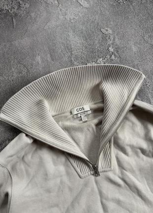 Cos s 1/4 zip sweater мирер джемпер свитшот пуловер с горлом на замке