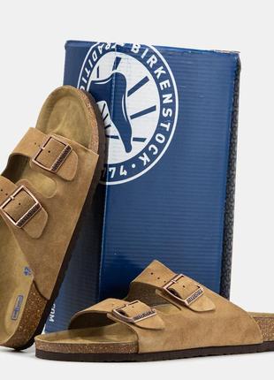 Замшевые шлепанцы birkenstock arizona
