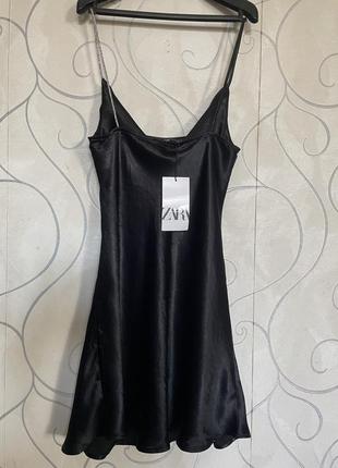 Сатиновое атласное вечернее платье zara p.s