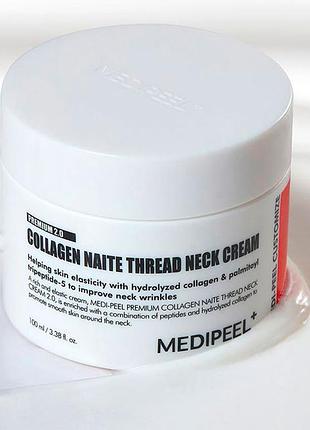 Підтягуючий крем для шиї і з пептидами medi-peel naite thread premium 2.0