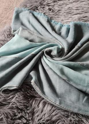 Нежная бирюза  шерстяной  платок палантин шарф4 фото