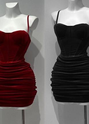 Сукня платье бюстье велюр бархат