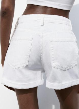 Zara білі шорти джинсові бермуди зара6 фото