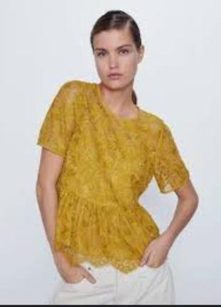 Крутезна блуза кружево рюш zara
