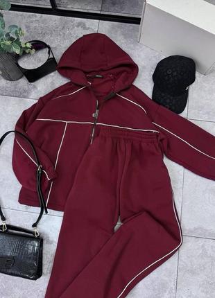 Женский стильный костюм на флисе