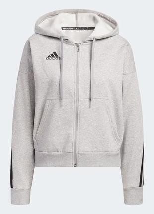Adidas женские худи с начесом medium grey heather black