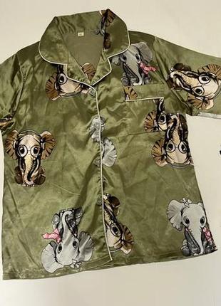 Атласная рубашка для сна + мешочек для хранения