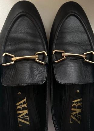 Кожаные лоферы zara