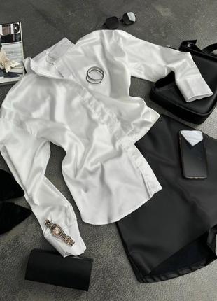 Женская стильная шелковая рубашка