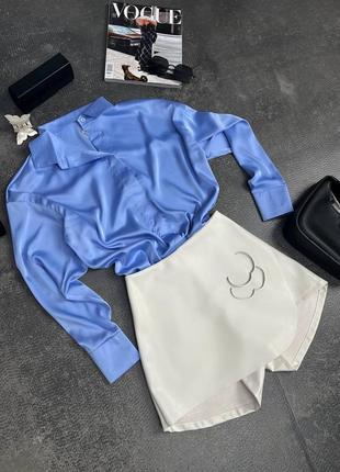 Женская стильная шелковая рубашка