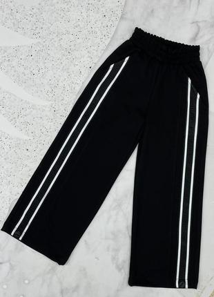 Штани-палаццо з лампасами для дівчат 128-152