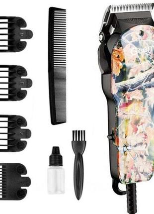 Професійна машинка для стрижки волосся gemei gm-1018, стильна машинка для стрижки, триммер для бороди