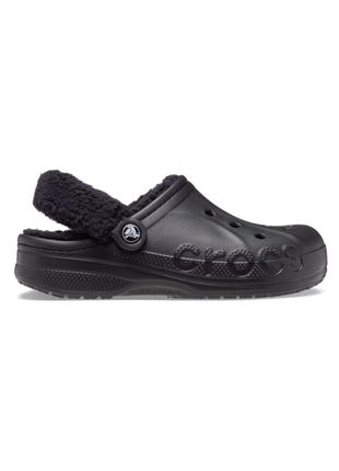 Мужские сабо crocs baya lined fuzz/strap black/black