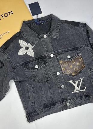 Джинсовка,джинсовая куртка черная луи витон(louis vuitton)