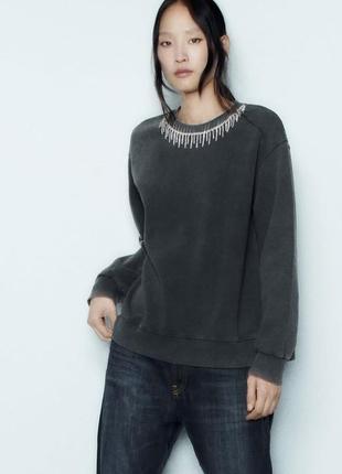 Світшот сірий zara