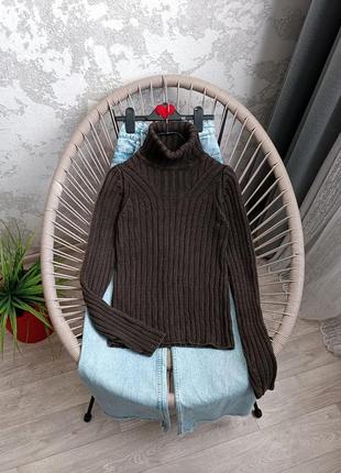 Свитер вязаный с вареным эффектом шоколада zara