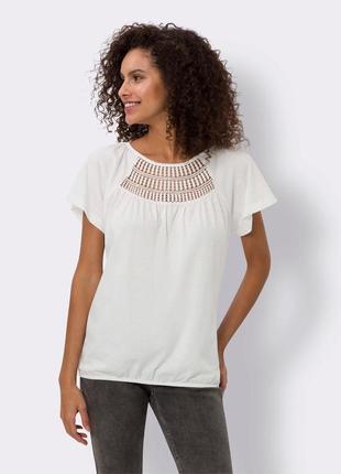 Белая футболка-блуза,uk 14,новая без навесной бирки