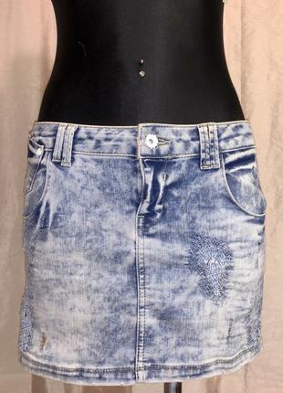 Винтажная джинсовая мини юбка vintage 2000s y2k