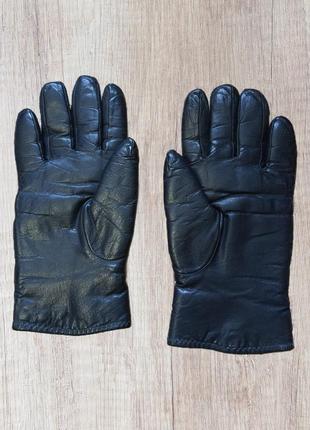 Шкіряні рукавиці чорні, з якісної грубої шкіри