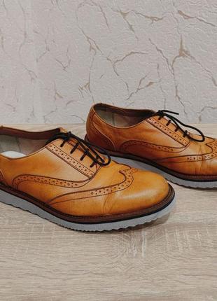 Кожаные мужские туфли броги clarks 44р./29 см