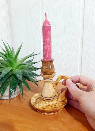 Деревянный переносной подсвечник