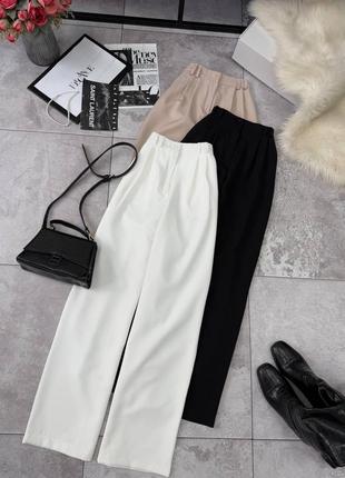 Жіночі класичні штани палаццо костюмна тканина на талії резинка