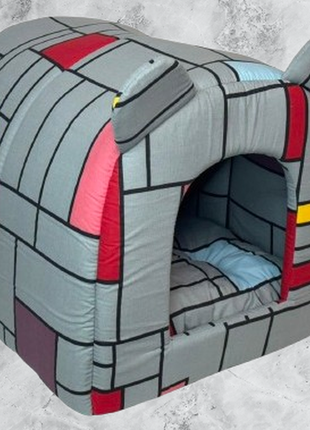 Домик с ушками лежанка для кошек и собак, 46х38х35см