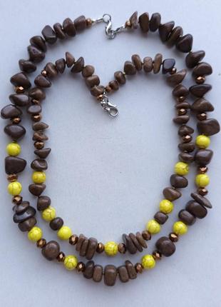 Комплект авторське кольє 3 шт натуральний камінь компаньйони4 фото