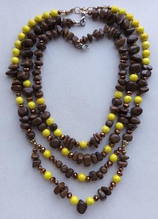 Комплект авторське кольє 3 шт натуральний камінь компаньйони2 фото