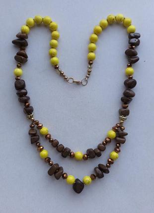 Комплект авторське кольє 3 шт натуральний камінь компаньйони7 фото