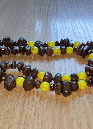 Комплект авторське кольє 3 шт натуральний камінь компаньйони9 фото