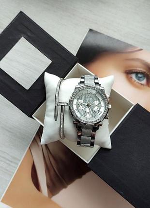 Годинник guess+ браслет silver