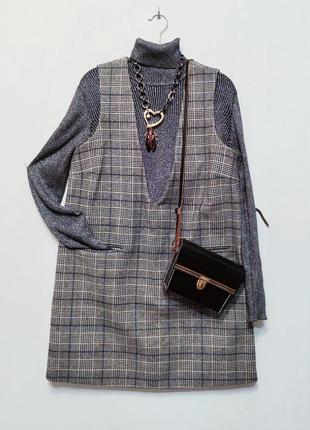 Таидовое платье в гусиную лапку тепла с карманами gesign remix charlotte eskildsen m-l размер 40