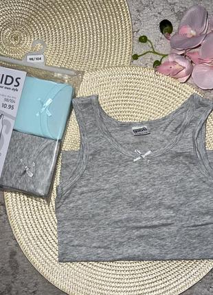 Бавовняні майки стрейчеві для дівчинки. 100 % бавовна //  розмір:  ✔ 98/104