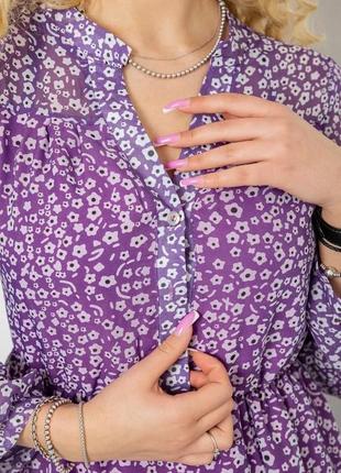 Довга сукня шифонова на підкладці колір фіолетовий5 фото
