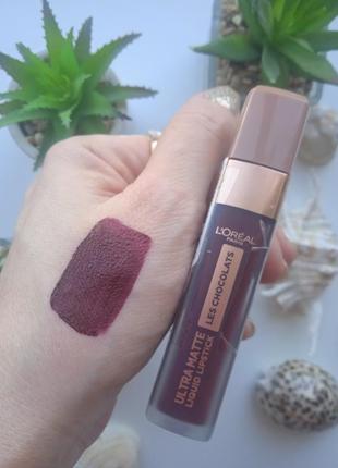 Матовая стойкая помада l'oreal paris les chocolats ultra matte liquid lipstick тон 868