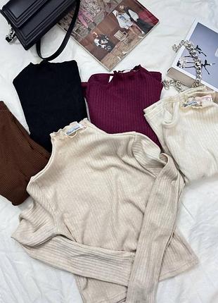 Укорочений гольф ангора рубчик водолазка