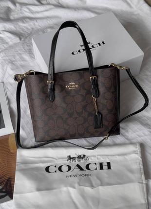 Модельная сумка coach leather brown bag