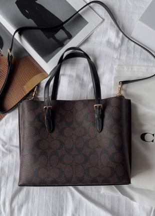 Модельная сумка coach Smartwatch leather brown bag6 фото